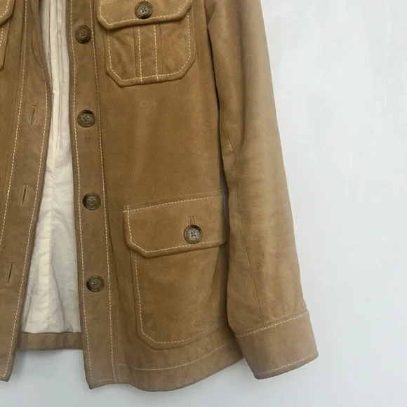 Gap Vintage Suede Jacket Tan S - Picture 8 of 16